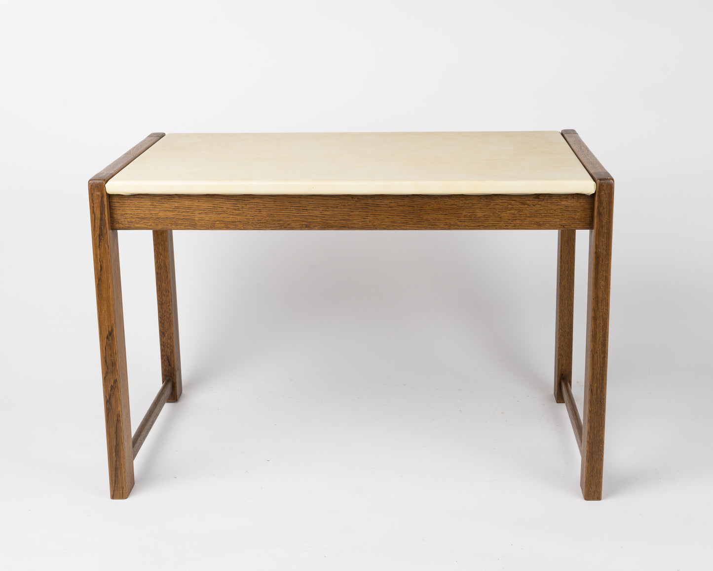 Minimalist Solid Oak Side Table by Guillerme & Chambron, France 1970s