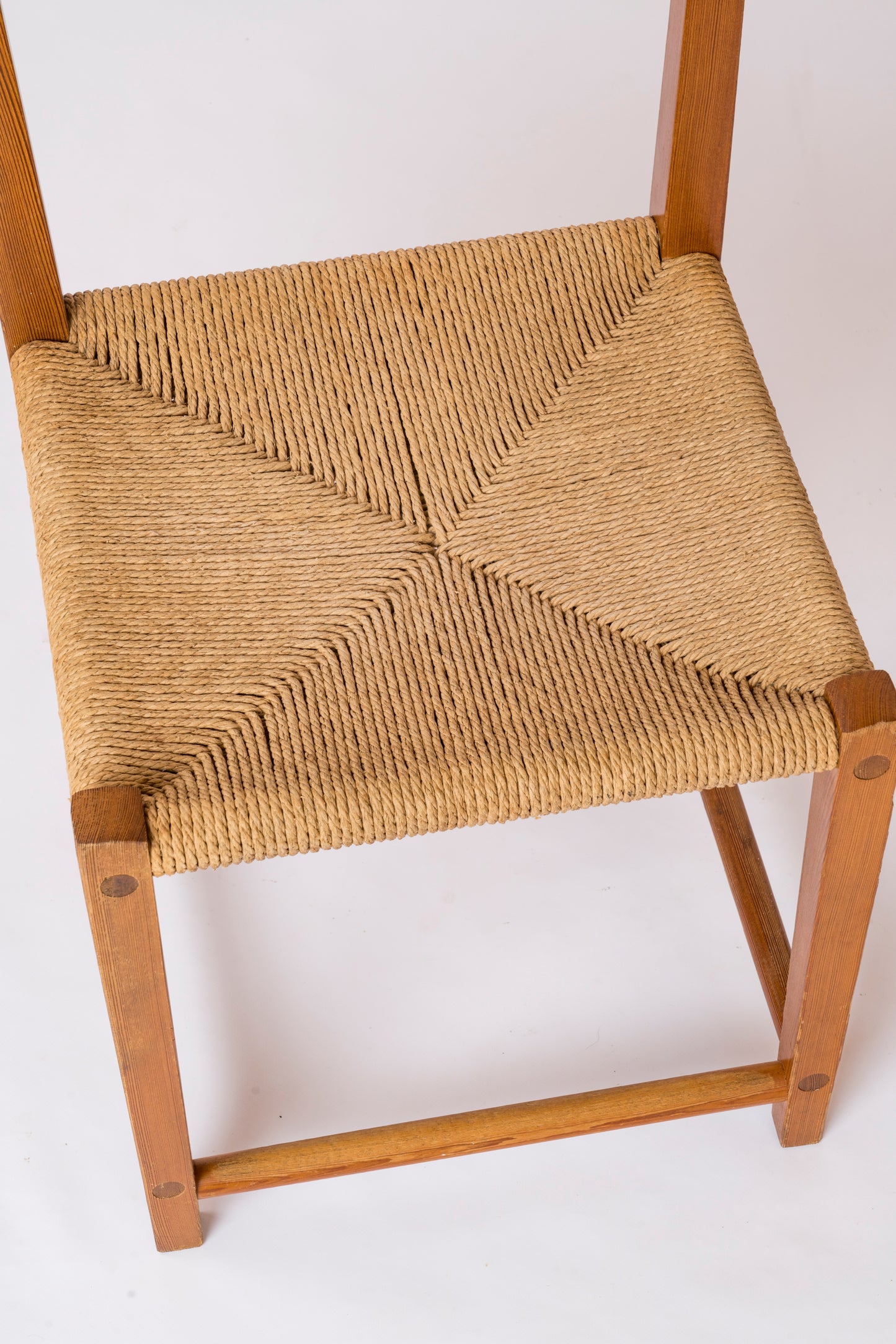 Scandinavian Rush and Solid Pinewood Chair - 1970's