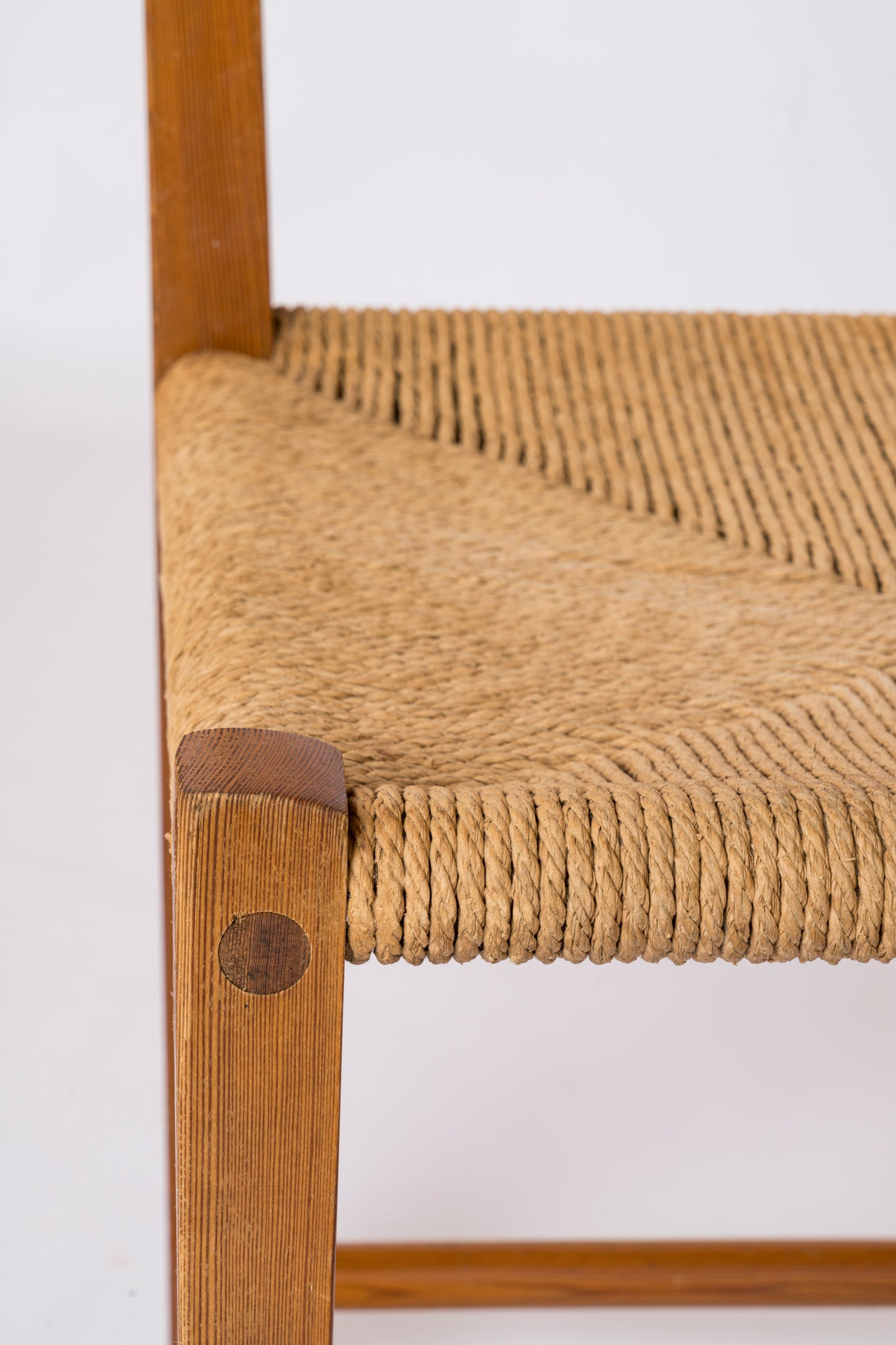 Scandinavian Rush and Solid Pinewood Chair - 1970's