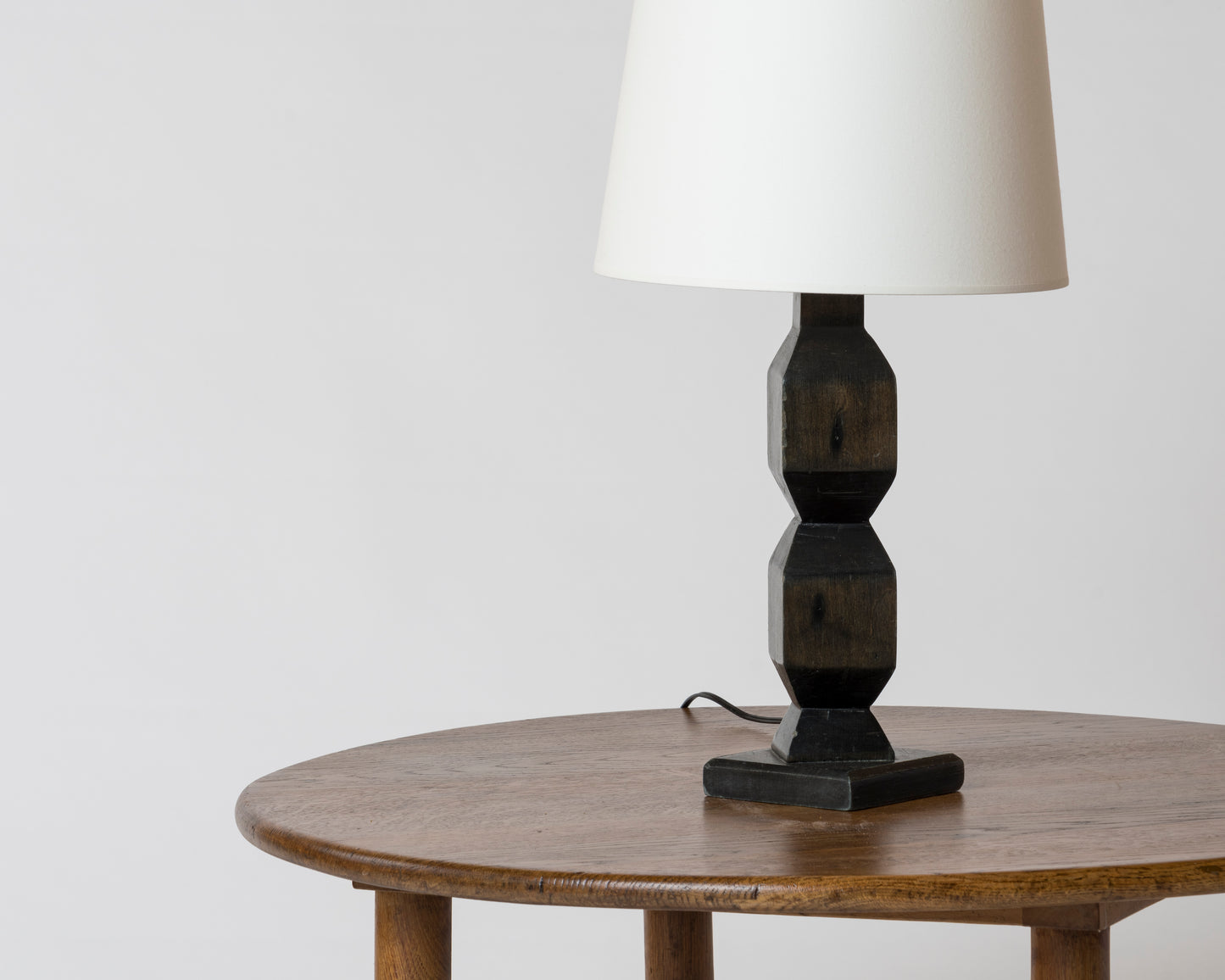 "Bois Noirci" Table Lamp - France 1970's