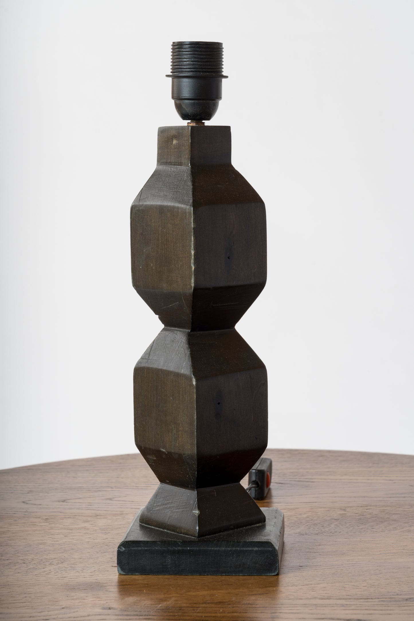 "Bois Noirci" Table Lamp - France 1970's