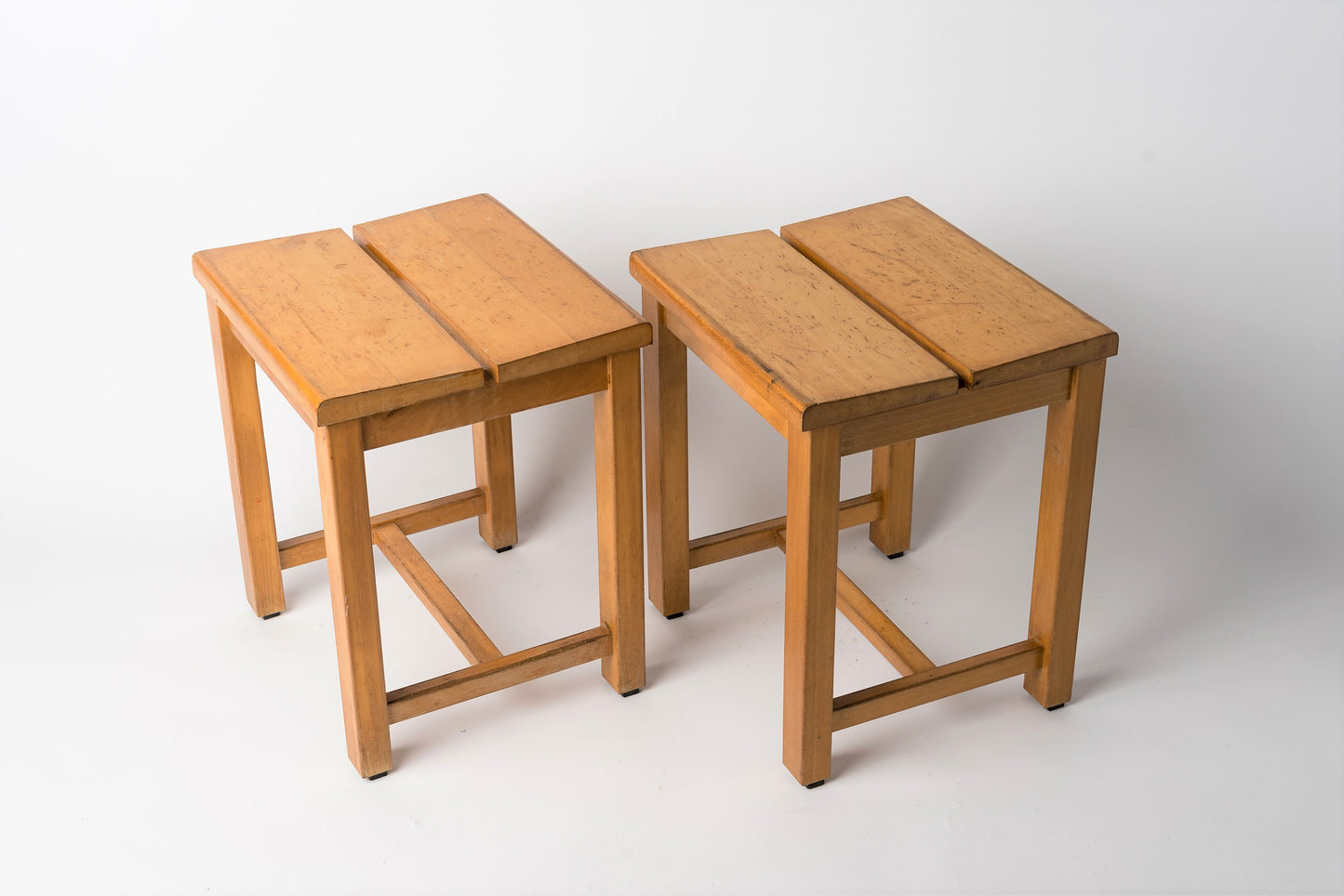 Pair of Modernist Stools for the "Tetras" Residence in Savoie, France, 1960s