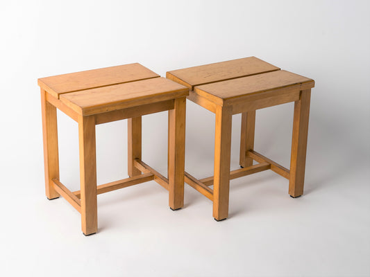 Pair of Modernist Stools for the "Tetras" Residence in Savoie, France, 1960s